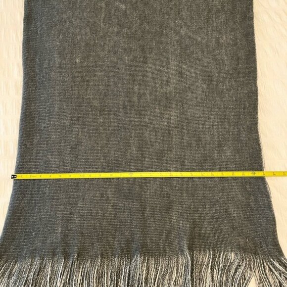 MOMENT BY MOMENT Shawl Wrap Oversize Cozy Scarf Charcoal Grey Long Fringe - Picture 9 of 10